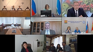Председатель КСП Вологодской области Ирина Карнакова и аудиторы приняли участие в телемосте по представлению информации в отчете о деятельности контрольно-счетного органа